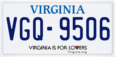 VA license plate VGQ9506