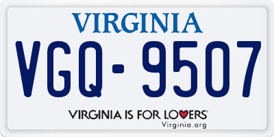 VA license plate VGQ9507
