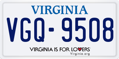 VA license plate VGQ9508