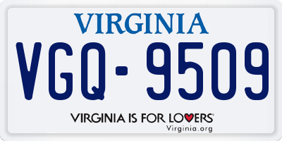 VA license plate VGQ9509