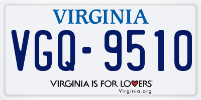 VA license plate VGQ9510