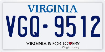 VA license plate VGQ9512