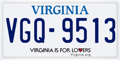 VA license plate VGQ9513