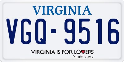 VA license plate VGQ9516