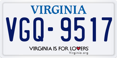 VA license plate VGQ9517