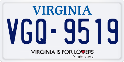 VA license plate VGQ9519