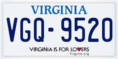 VA license plate VGQ9520