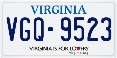 VA license plate VGQ9523