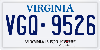 VA license plate VGQ9526