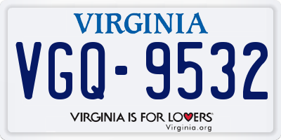 VA license plate VGQ9532