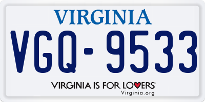 VA license plate VGQ9533