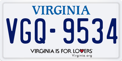 VA license plate VGQ9534