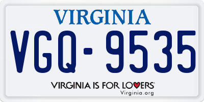 VA license plate VGQ9535
