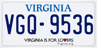 VA license plate VGQ9536