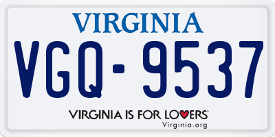 VA license plate VGQ9537