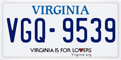 VA license plate VGQ9539