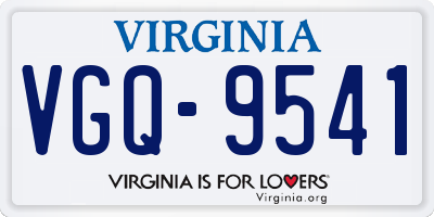 VA license plate VGQ9541