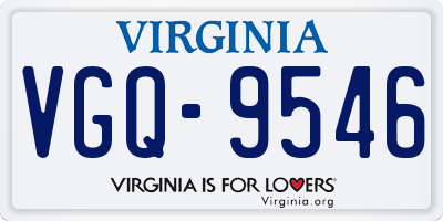 VA license plate VGQ9546