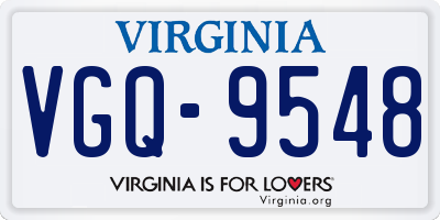 VA license plate VGQ9548