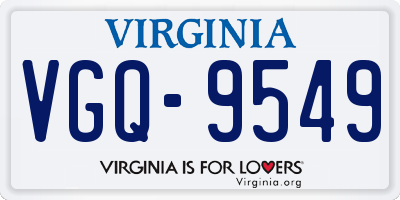 VA license plate VGQ9549