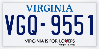 VA license plate VGQ9551