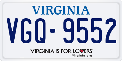 VA license plate VGQ9552