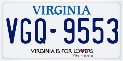 VA license plate VGQ9553