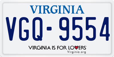 VA license plate VGQ9554