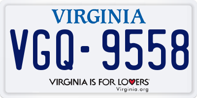 VA license plate VGQ9558