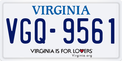 VA license plate VGQ9561