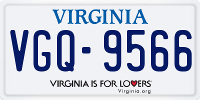 VA license plate VGQ9566