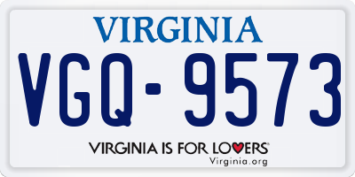 VA license plate VGQ9573