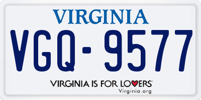 VA license plate VGQ9577