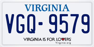 VA license plate VGQ9579
