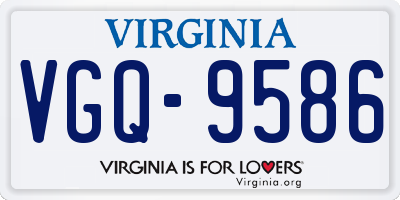 VA license plate VGQ9586
