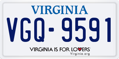 VA license plate VGQ9591