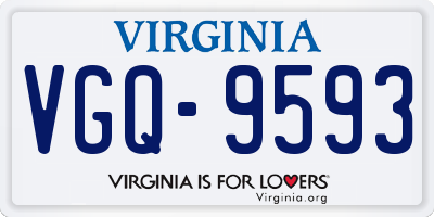VA license plate VGQ9593