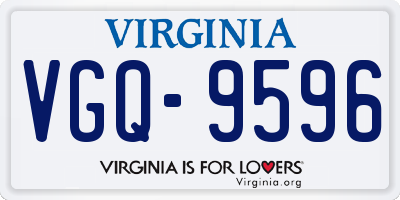 VA license plate VGQ9596