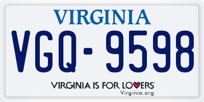 VA license plate VGQ9598