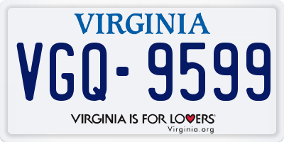 VA license plate VGQ9599