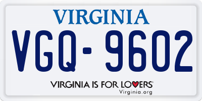 VA license plate VGQ9602