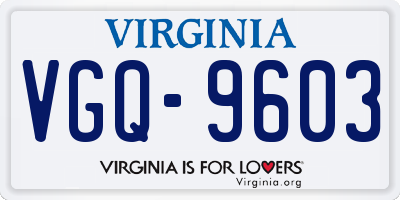 VA license plate VGQ9603