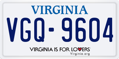 VA license plate VGQ9604