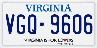 VA license plate VGQ9606