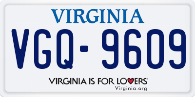 VA license plate VGQ9609