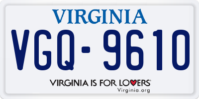 VA license plate VGQ9610