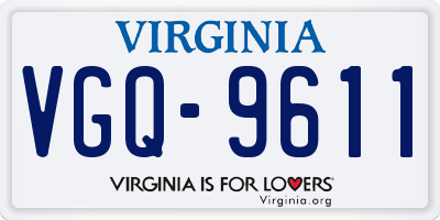VA license plate VGQ9611