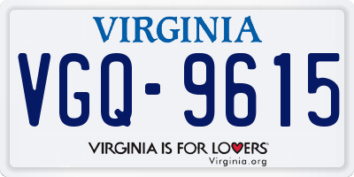VA license plate VGQ9615