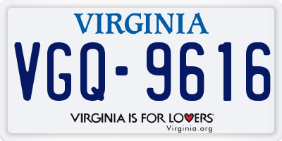 VA license plate VGQ9616