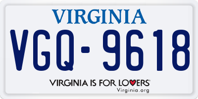 VA license plate VGQ9618